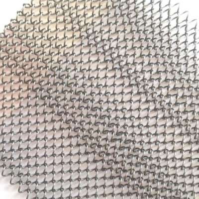 Building interior decorative metal coil curtain mesh